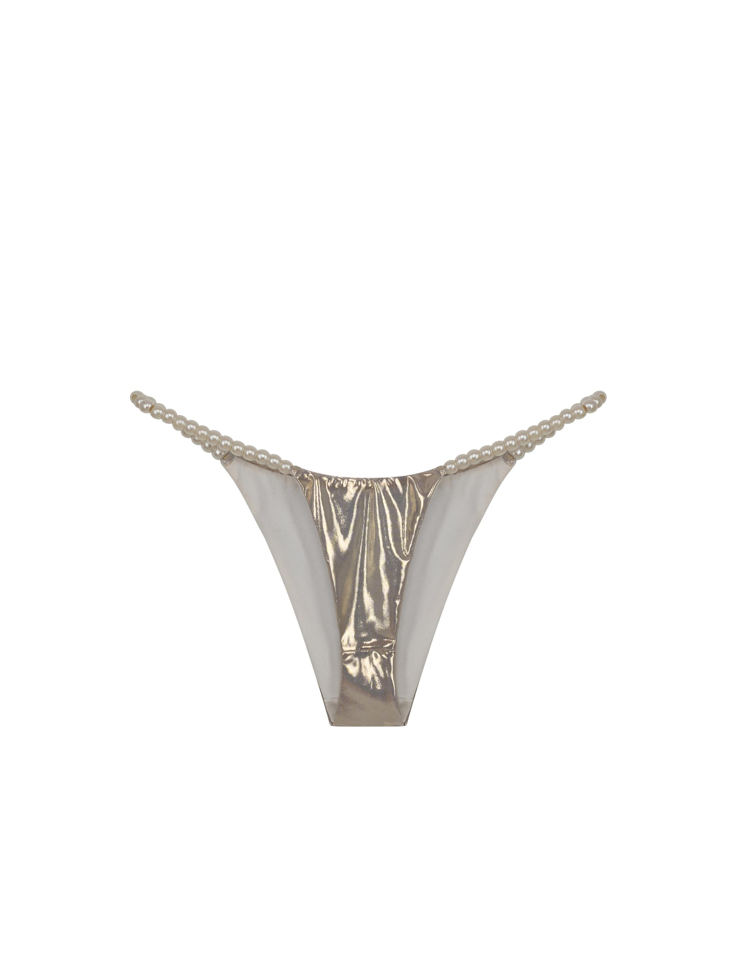 GOD SAVE QUEENS Bikini bottom 'Mia' in Gold: front