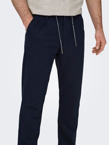 Only & Sons Regular Bandplooibroek 'ONSLeo' in Blauw