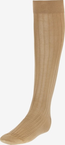 Chaussettes montantes Boggi Milano en beige : devant