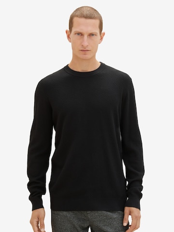 TOM TAILOR Sweater in Black: front