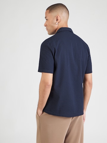 QS Comfort fit Button Up Shirt in Blue
