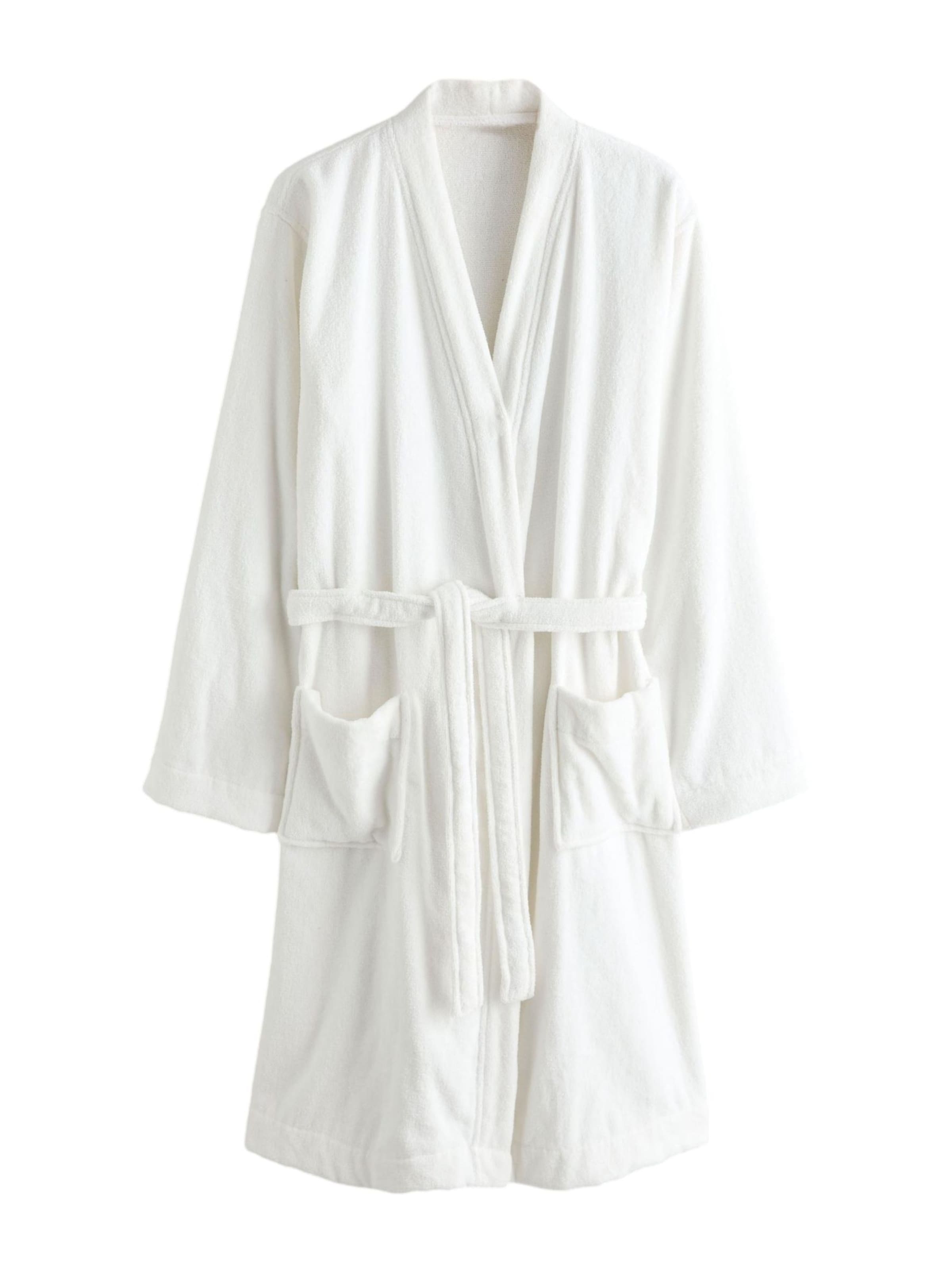 Next Szlafrok krótki w kolorze biały: przód