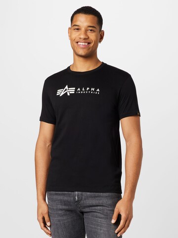 ALPHA INDUSTRIES T-Shirt in Schwarz: predná strana