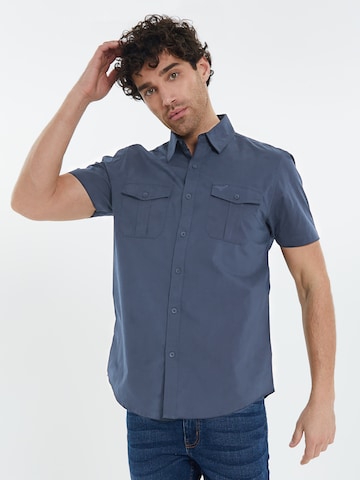 Coupe regular Chemise 'Furore' Threadbare en bleu : devant