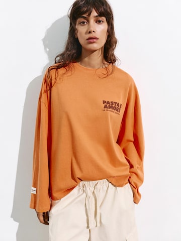 Pull&Bear Majica | oranžna barva: sprednja stran