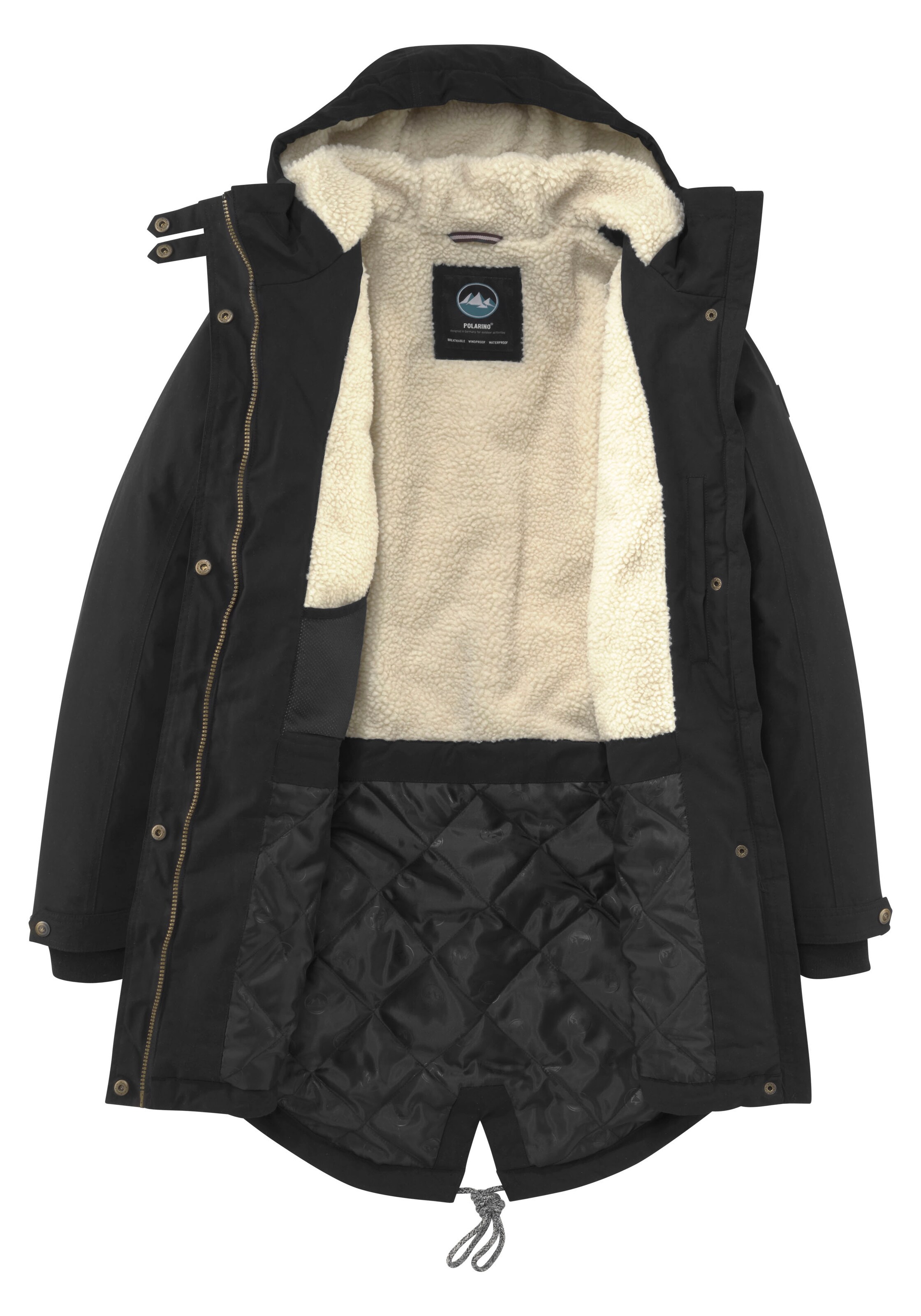 POLARINO Funktionsparka in Schwarz