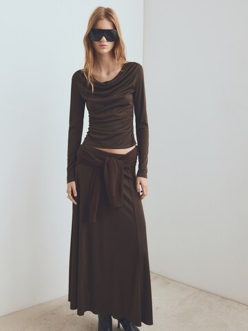 MANGO Majica 'ODETTE' | rjava barva