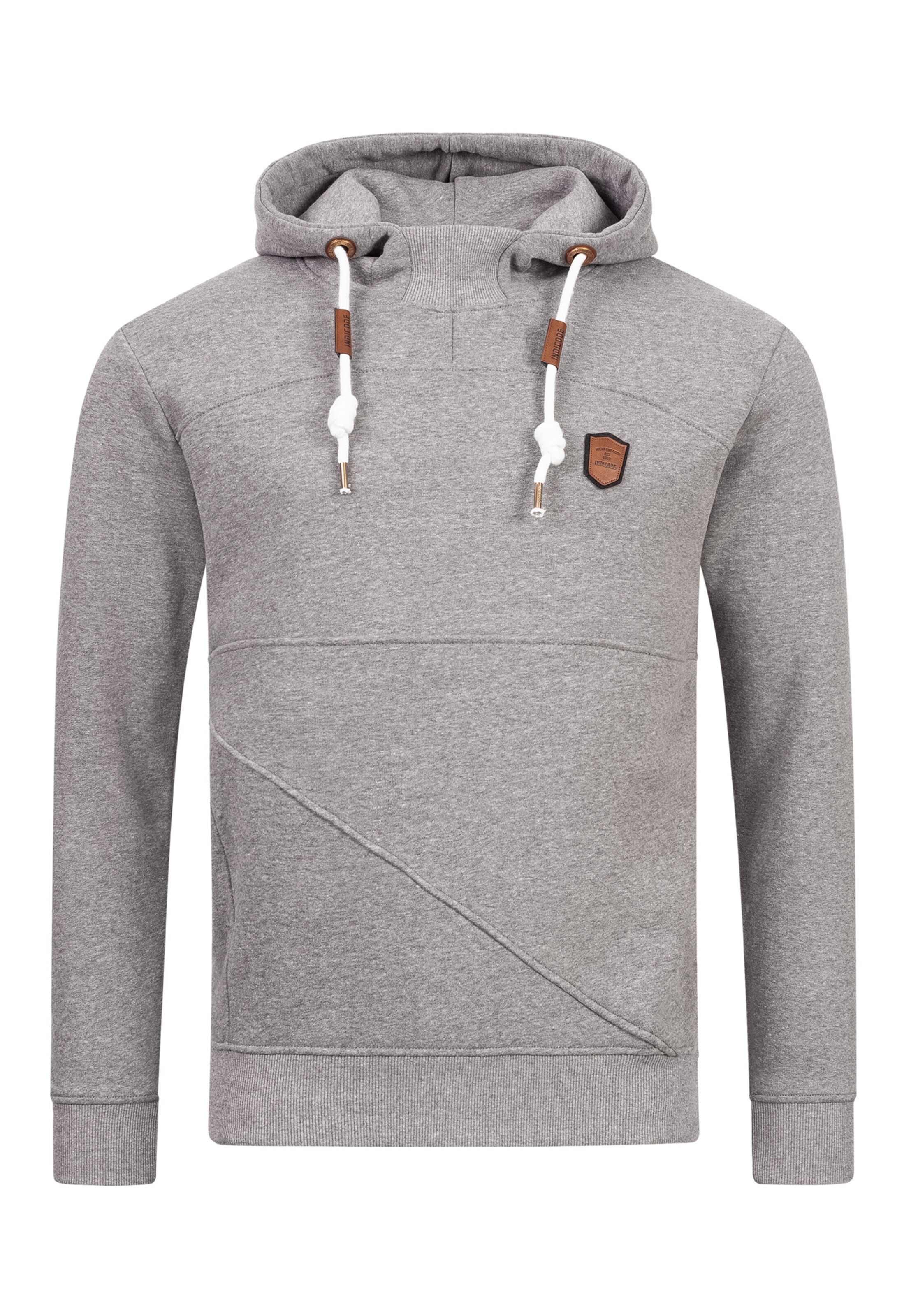 INDICODE JEANS Pullover 'Meza' in Grau: Vorderseite