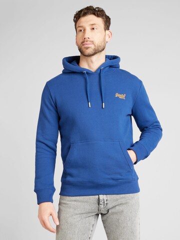 Superdry Sweatshirt 'Essential' in Blauw: voorkant