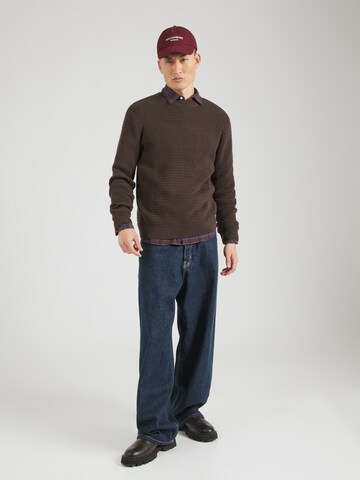 SELECTED HOMME Pulover 'SLHTheo' | rjava barva