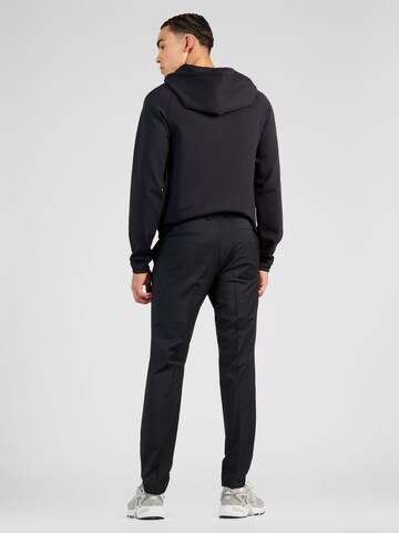 HUGO Slim fit Trousers with creases 'Hesten' in Black