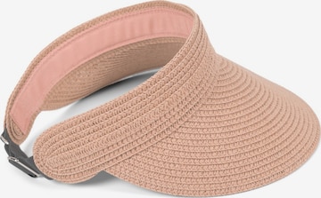 styleBREAKER Cap 'Papierstroh Visor Cap Einfarbig' in Pink: Vorderseite