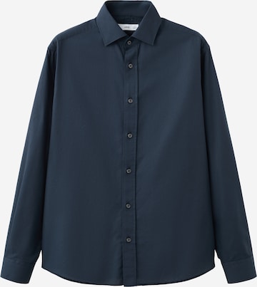 MANGO MAN Regular Fit Businesspaita 'Zeus' värissä sininen: etupuoli