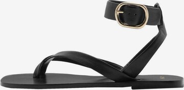 MANGO T-Bar Sandals 'Cudi1' in Black: front