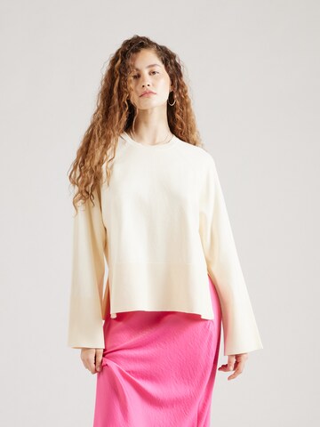 PIECES - Jersey 'MADE' en beige: frente