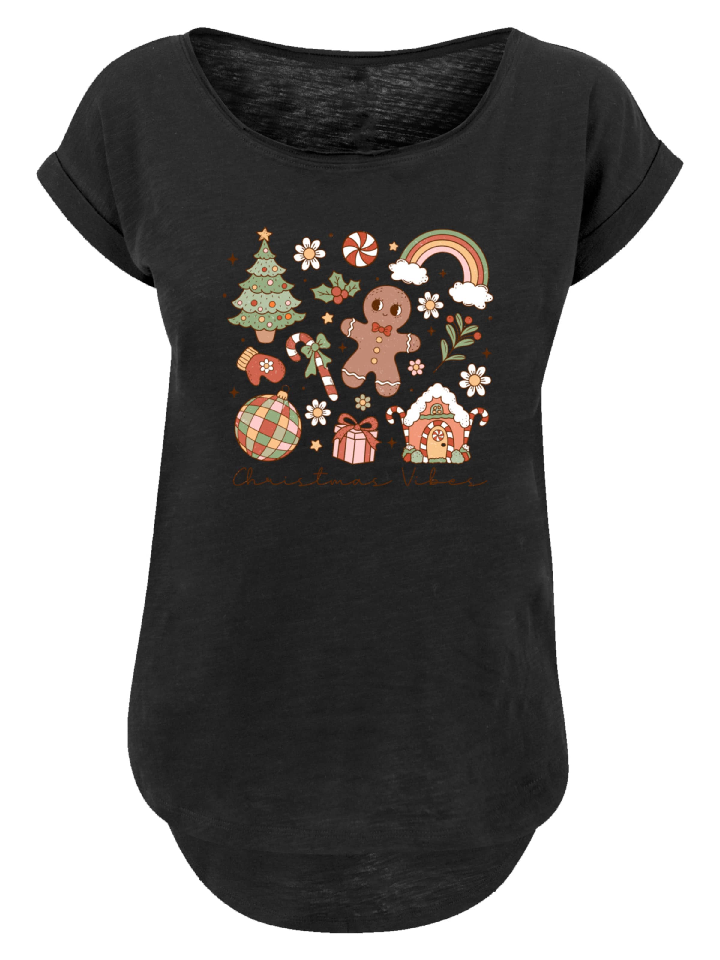 T-shirt 'Christmas' F4NT4STIC en noir : devant
