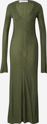 RÆRE by Lorena Rae Gebreide jurk 'Louna' in Groen: voorkant