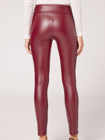 CALZEDONIA Skinny Leggings 'thermo' in Rot