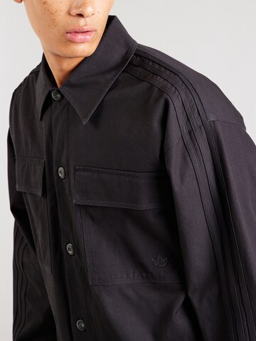 ADIDAS ORIGINALS Comfort fit Button Up Shirt 'ESS' in Black