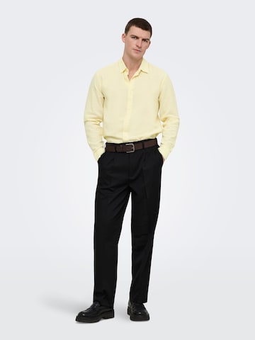Only & Sons Slim Fit Skjorte 'ONSCaiden' i gul