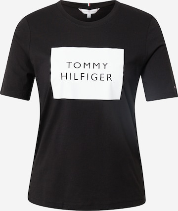 TOMMY HILFIGER Тениска в черно: отпред