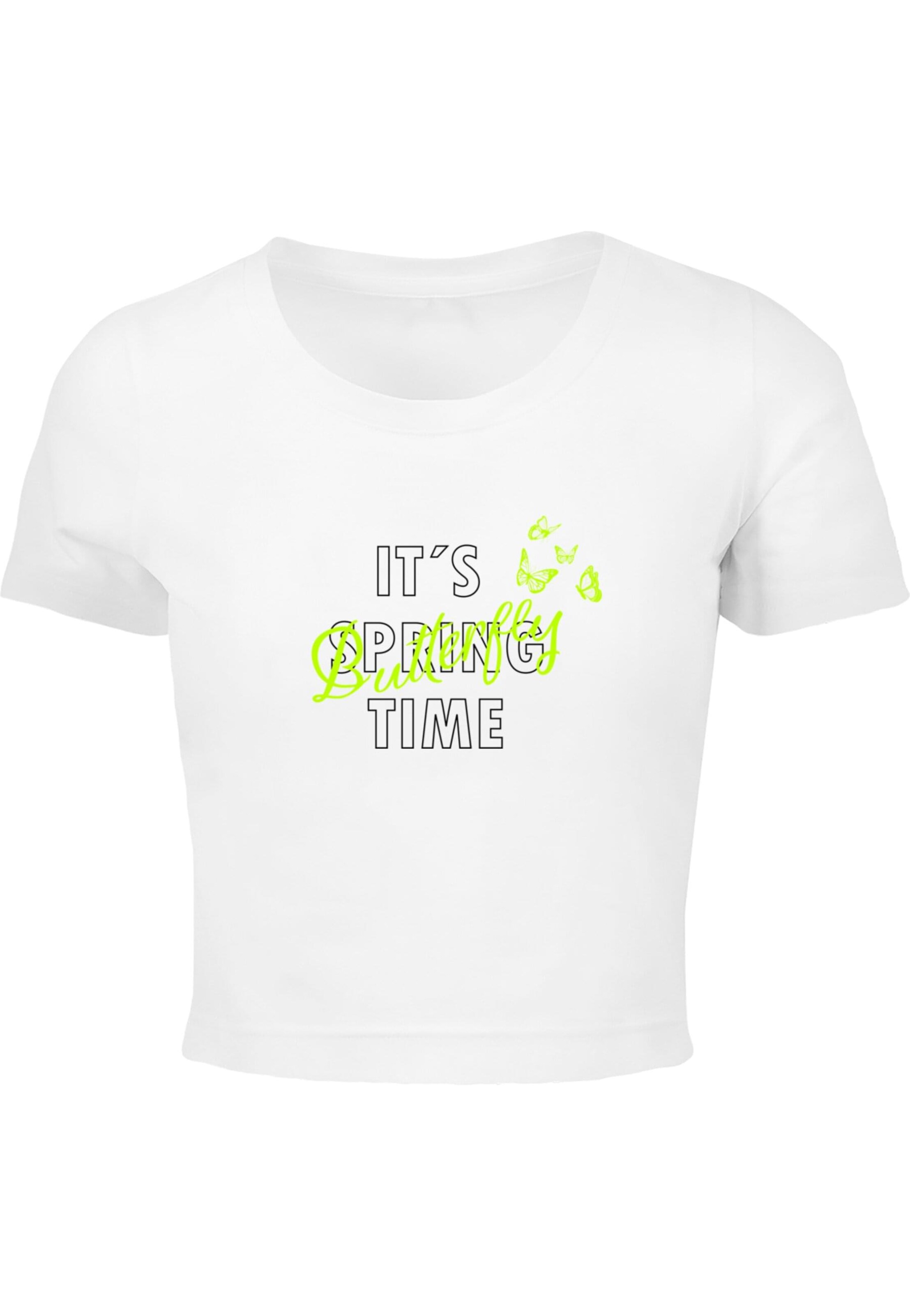 Merchcode Shirt 'It´s Spring Time' in White: front