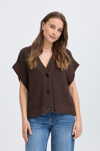 b.young Vest in Brown: front