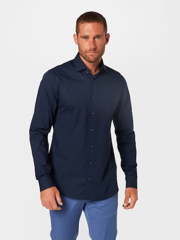 Michael Kors Slim fit Overhemd in Blauw: voorkant