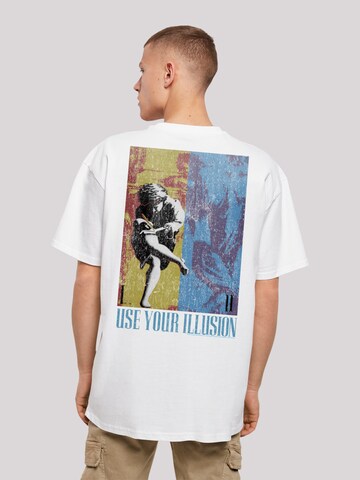 T-Shirt 'Guns 'n' Roses Music Double Illusion' F4NT4STIC en blanc
