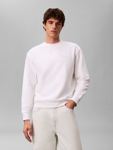 Calvin Klein Jeans Sweatshirt 'Terry' in Wit: voorkant