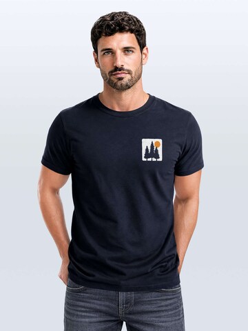 Neverless Shirt 'Pine Trees' in Blue: front