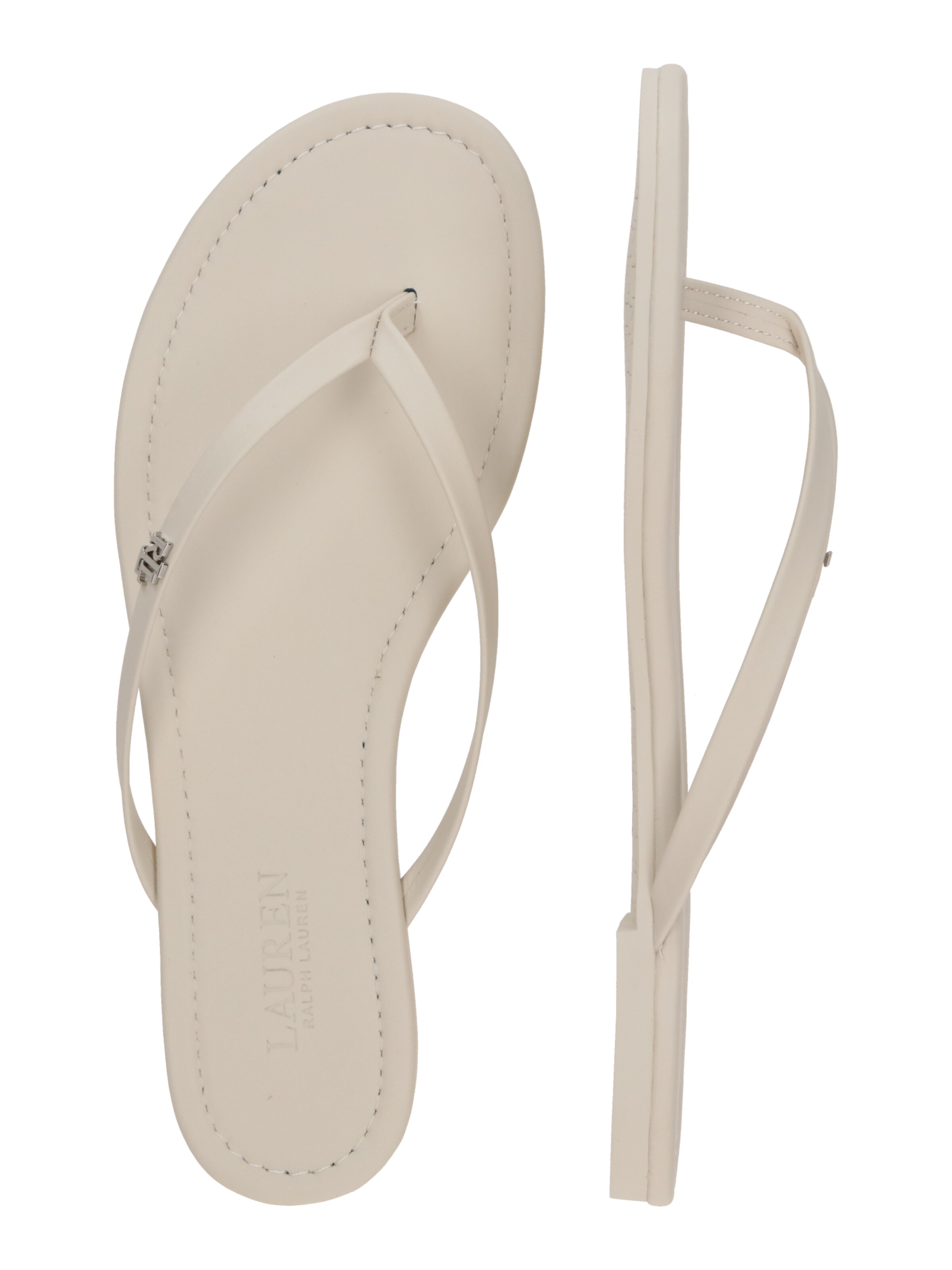 balta Lauren Ralph Lauren Šlepetės per pirštą 'RAQUEL'