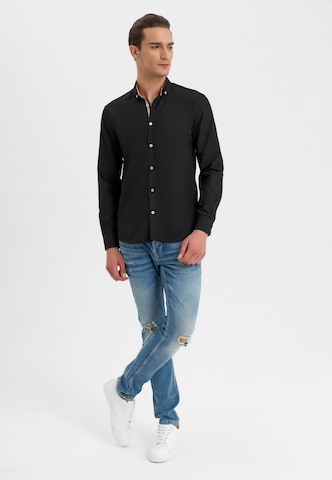 Jimmy Sanders Slim fit Button Up Shirt in Black