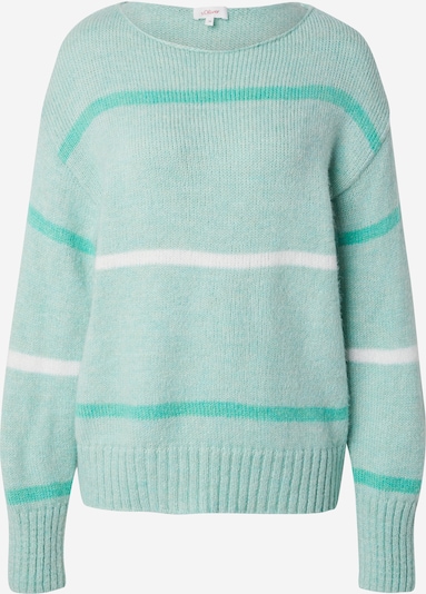 s.Oliver Pulover u tirkiz / menta / bijela, Pregled proizvoda