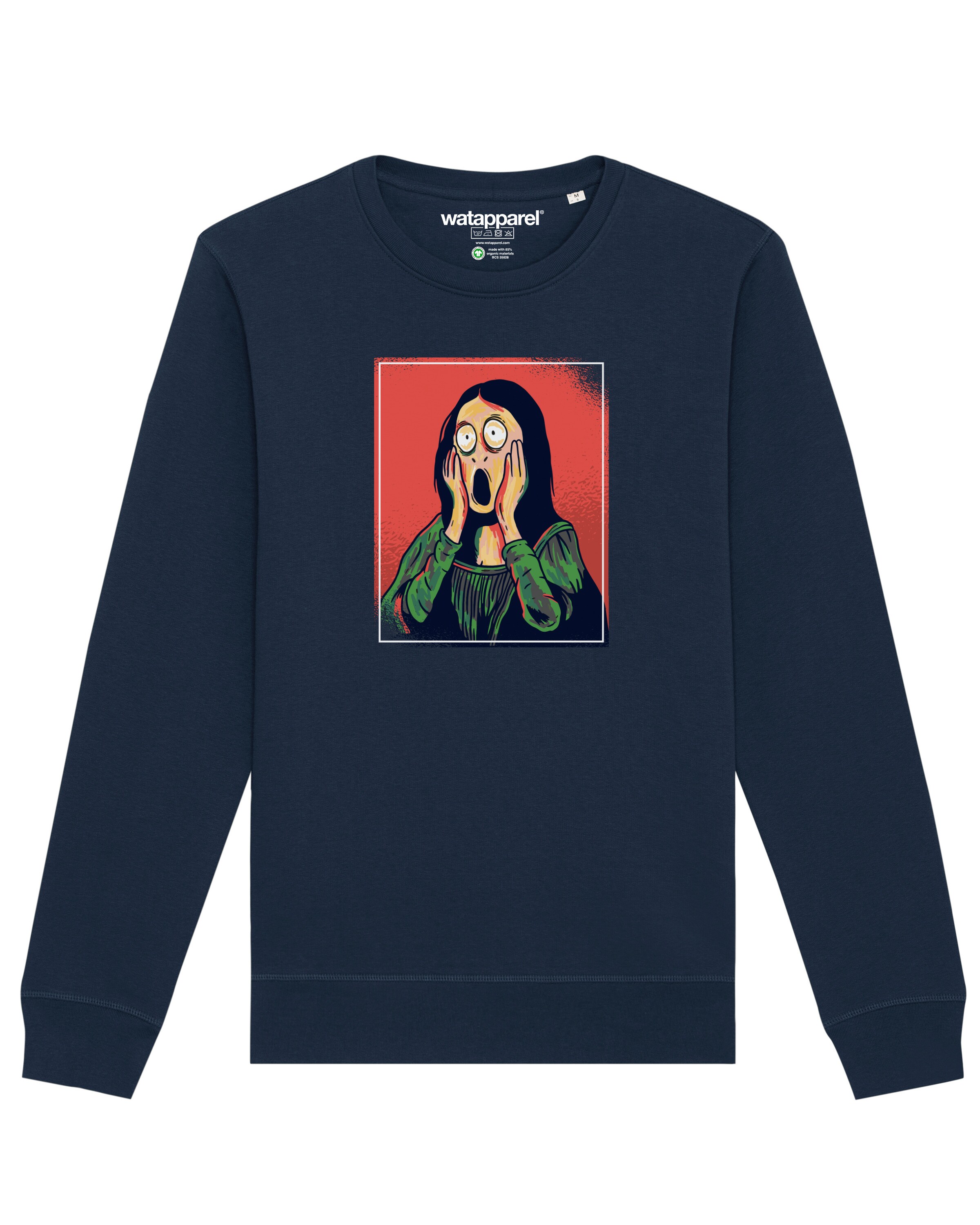 Sweat-shirt ' Mona Lisa Scream ' Watapparel en bleu : devant
