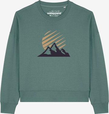 Watapparel Sweatshirt 'Mountain And Sun' in Green: front