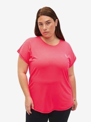 Active by Zizzi Shirt 'Abasic' in Roze: voorkant