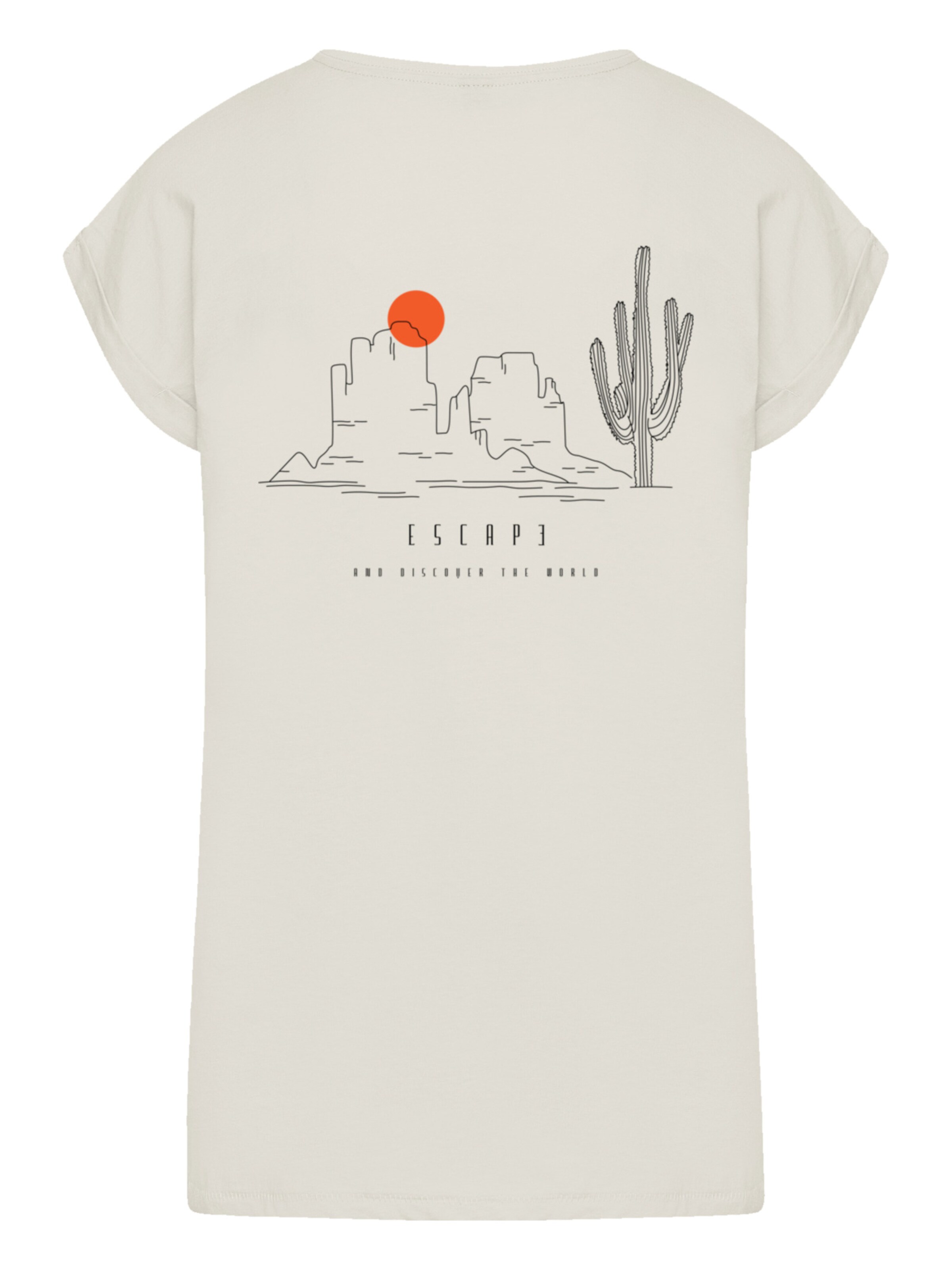 F4NT4STIC Shirt 'Escape Discover the World Savannah Minimalistic' in Beige