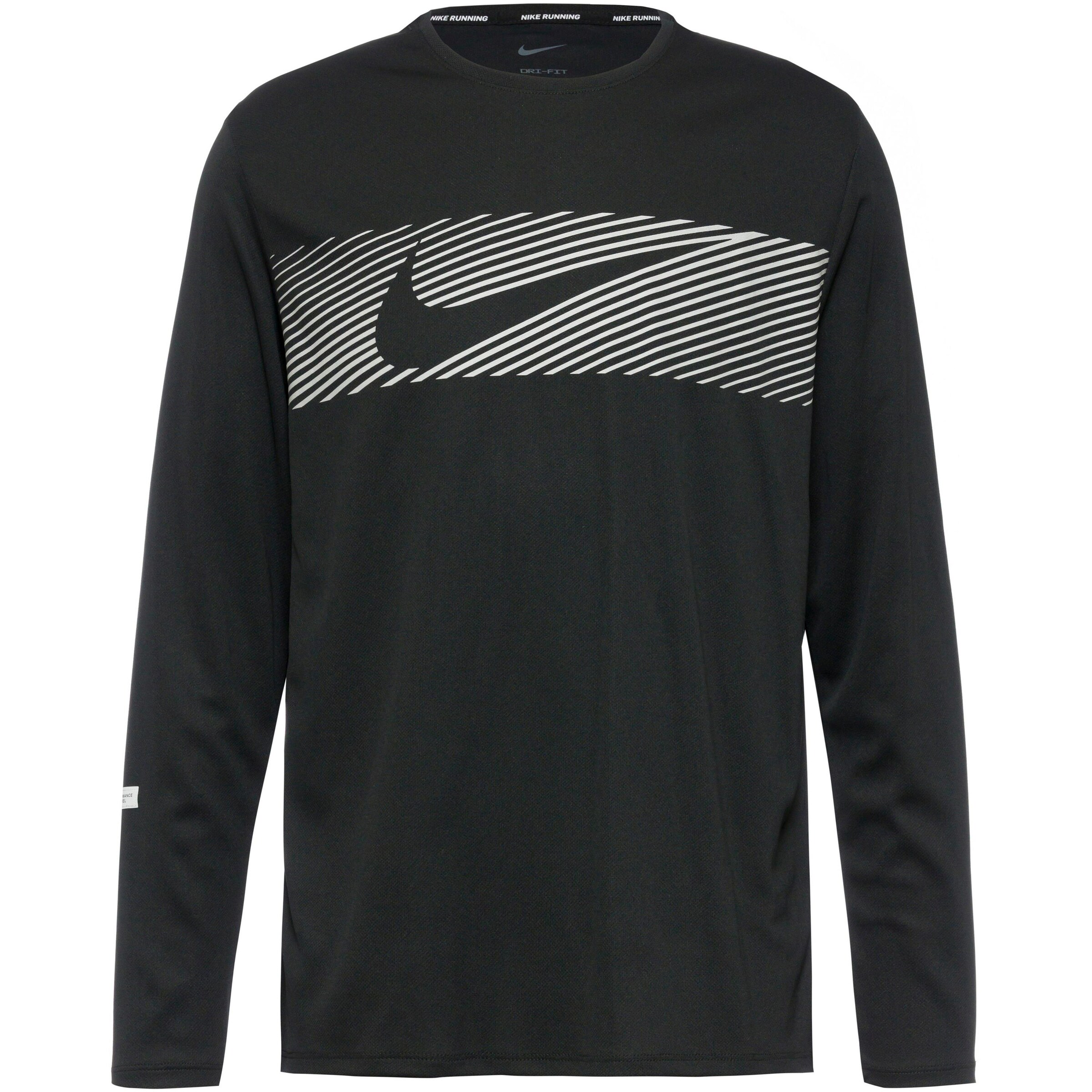 NIKE Funktionsshirt 'Miler' in schwarz / weiß, Produktansicht