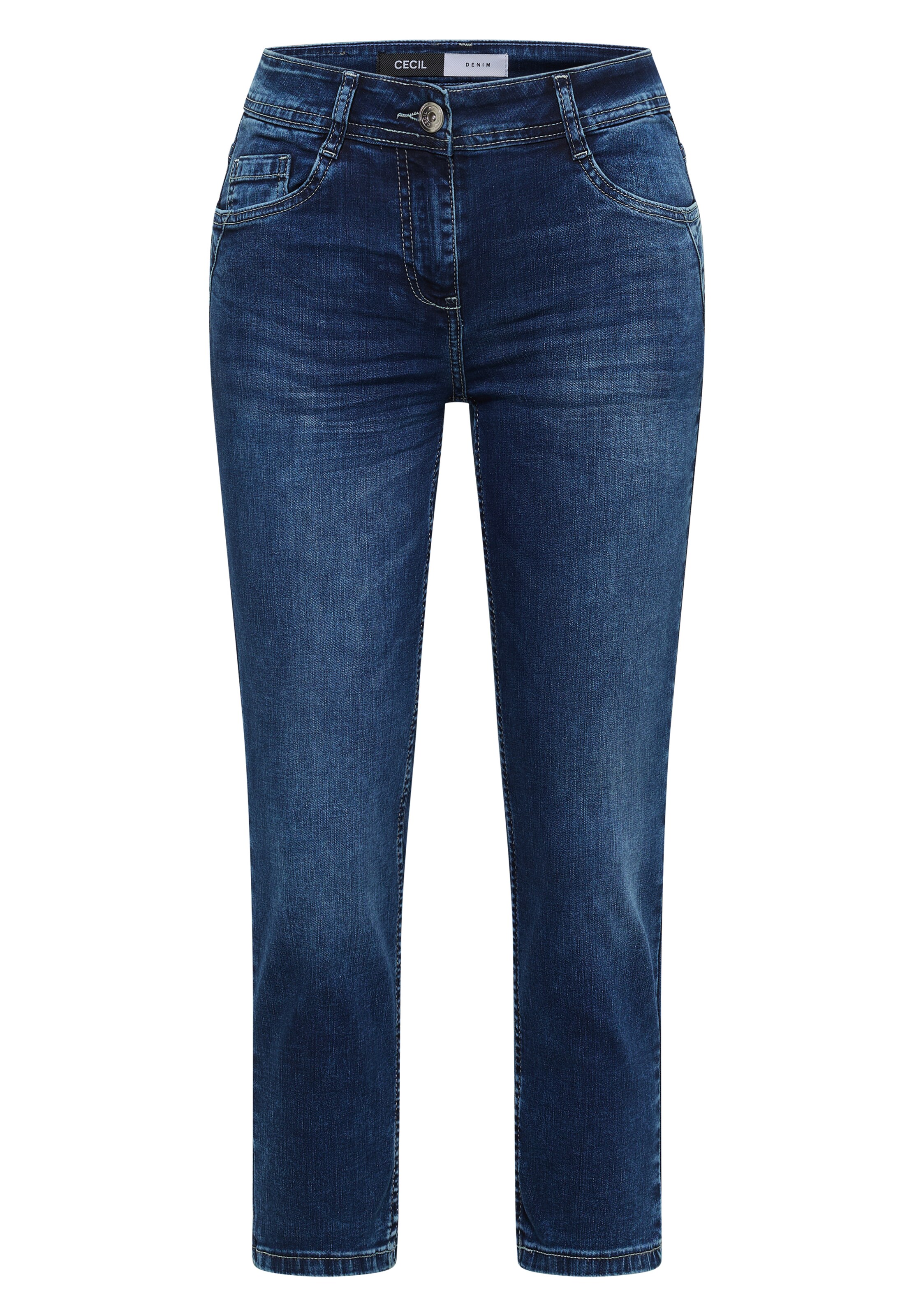 CECIL 3/4 Slim Leg Jeans im Casual Fit in 25/24 in blau, Produktansicht