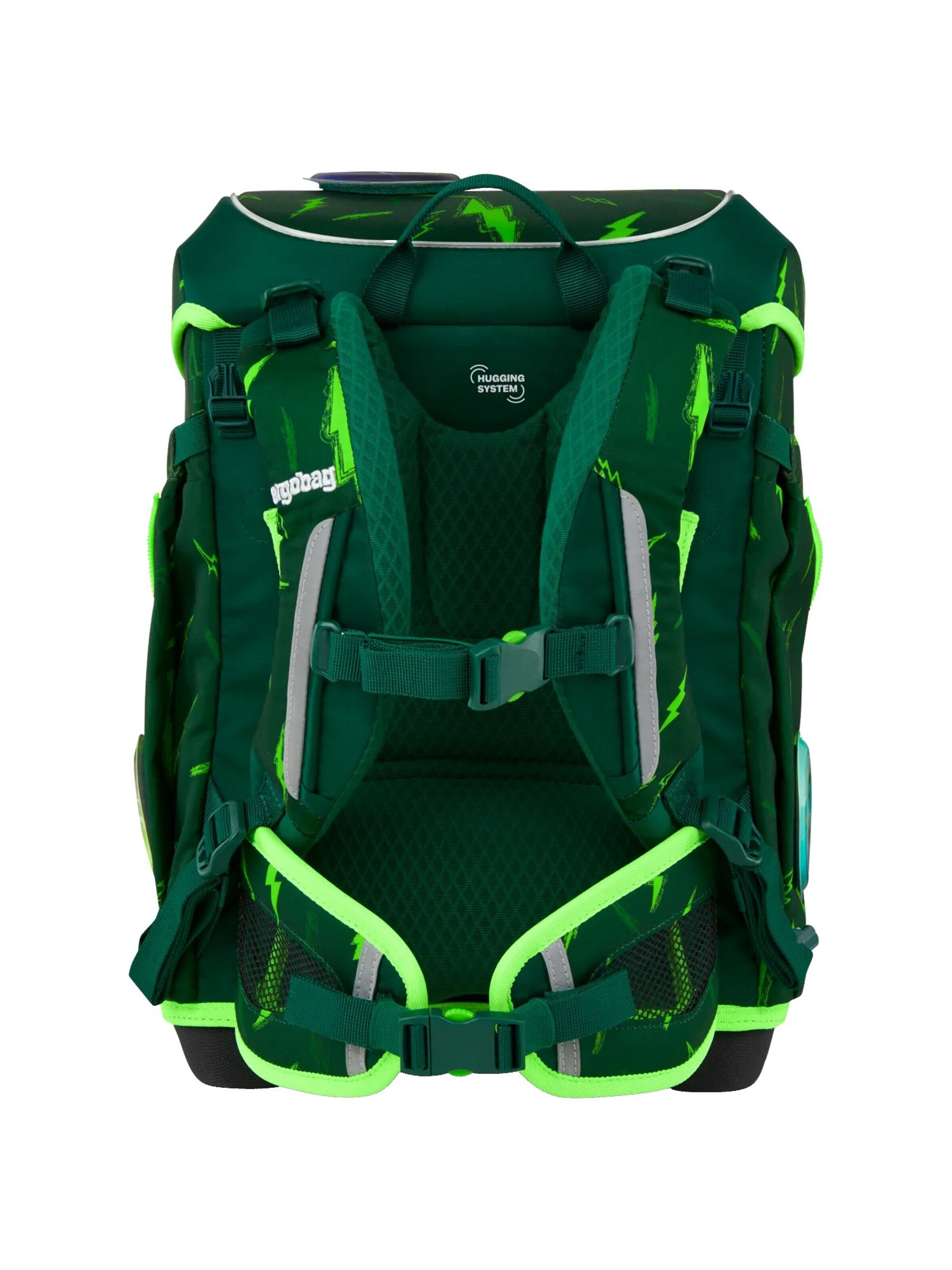 ergobag Backpack 'Schulranzen-Set cubo light Set' in Green