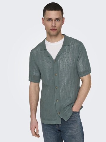 Only & Sons Knit Cardigan in Green