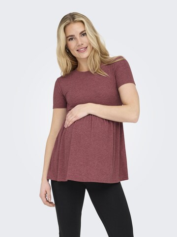 Only Maternity - Camiseta 'OLMMalaya' en marrón: frente