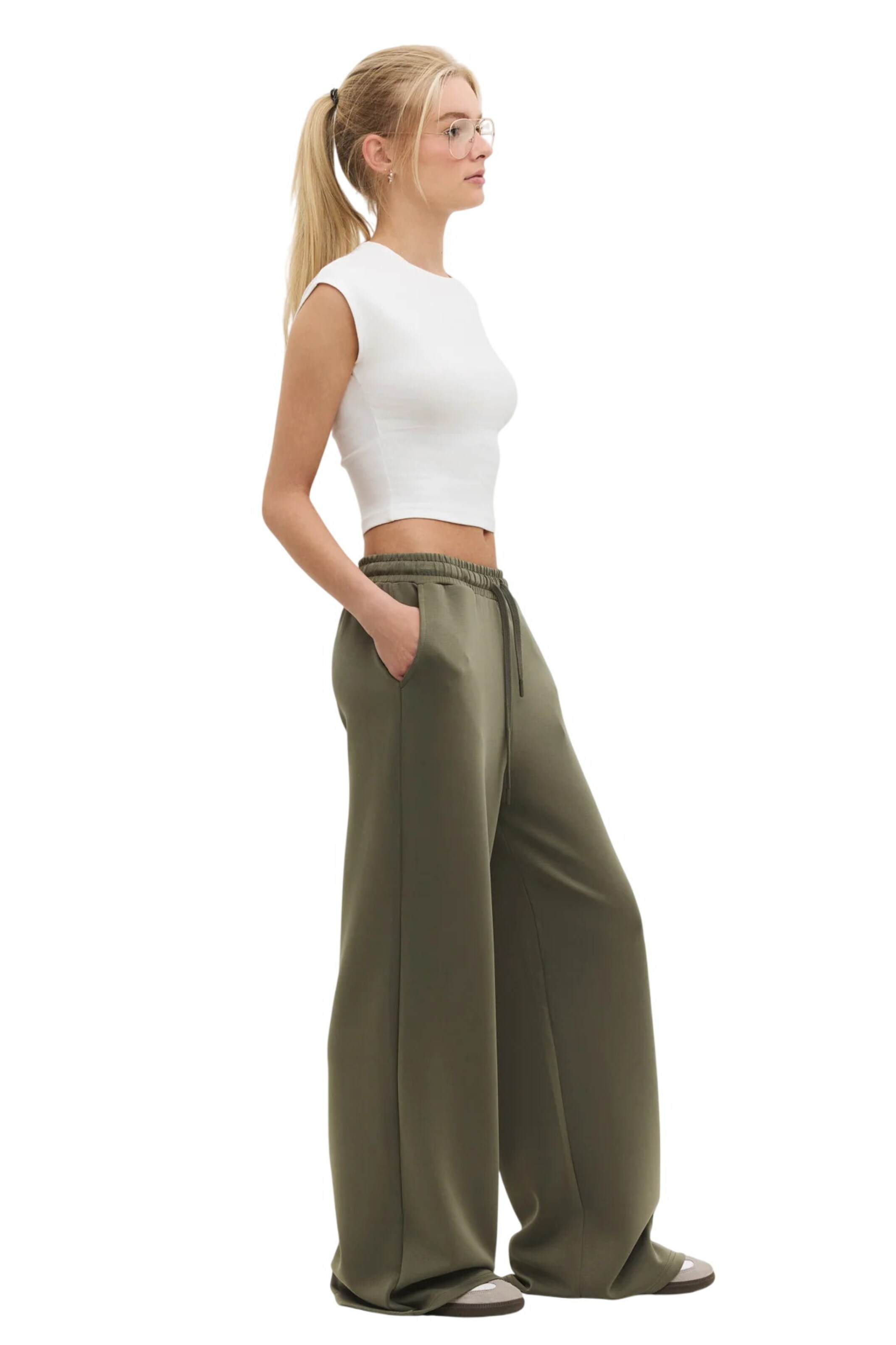 No Matter What Wide leg Broek in Groen