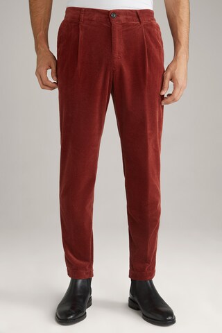 JOOP! Regular Pleat-Front Pants ' Lester ' in Red: front