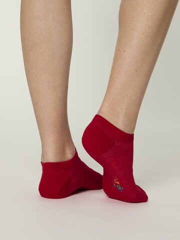 Nur Die Ankle socks ' Unisex Colour Sneaker farbige Füßlinge kurz ' in Red