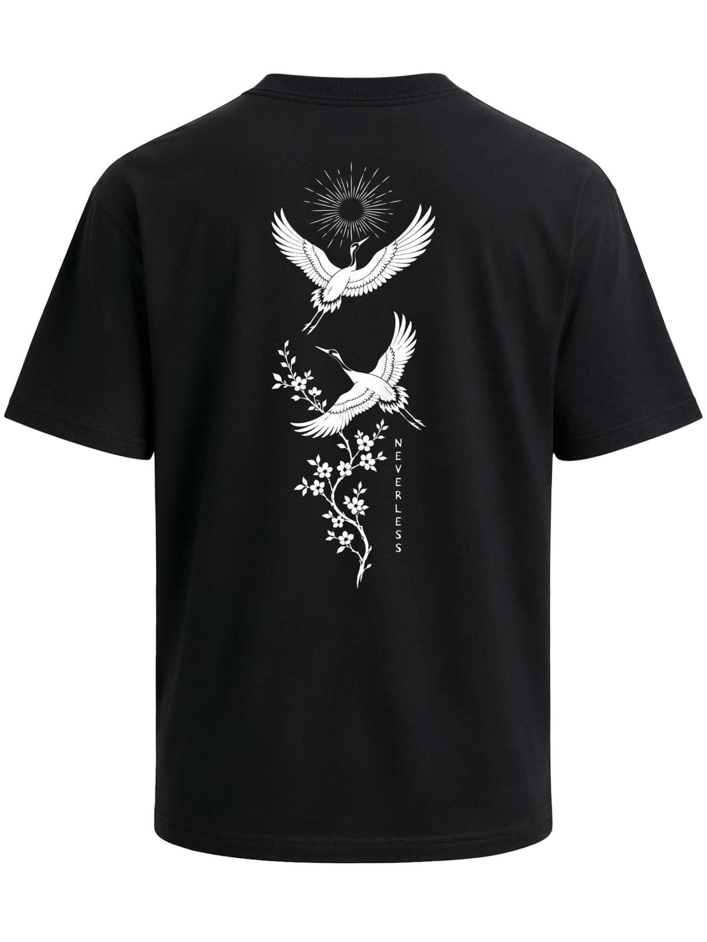 Neverless Shirt 'Crane' in Black: front