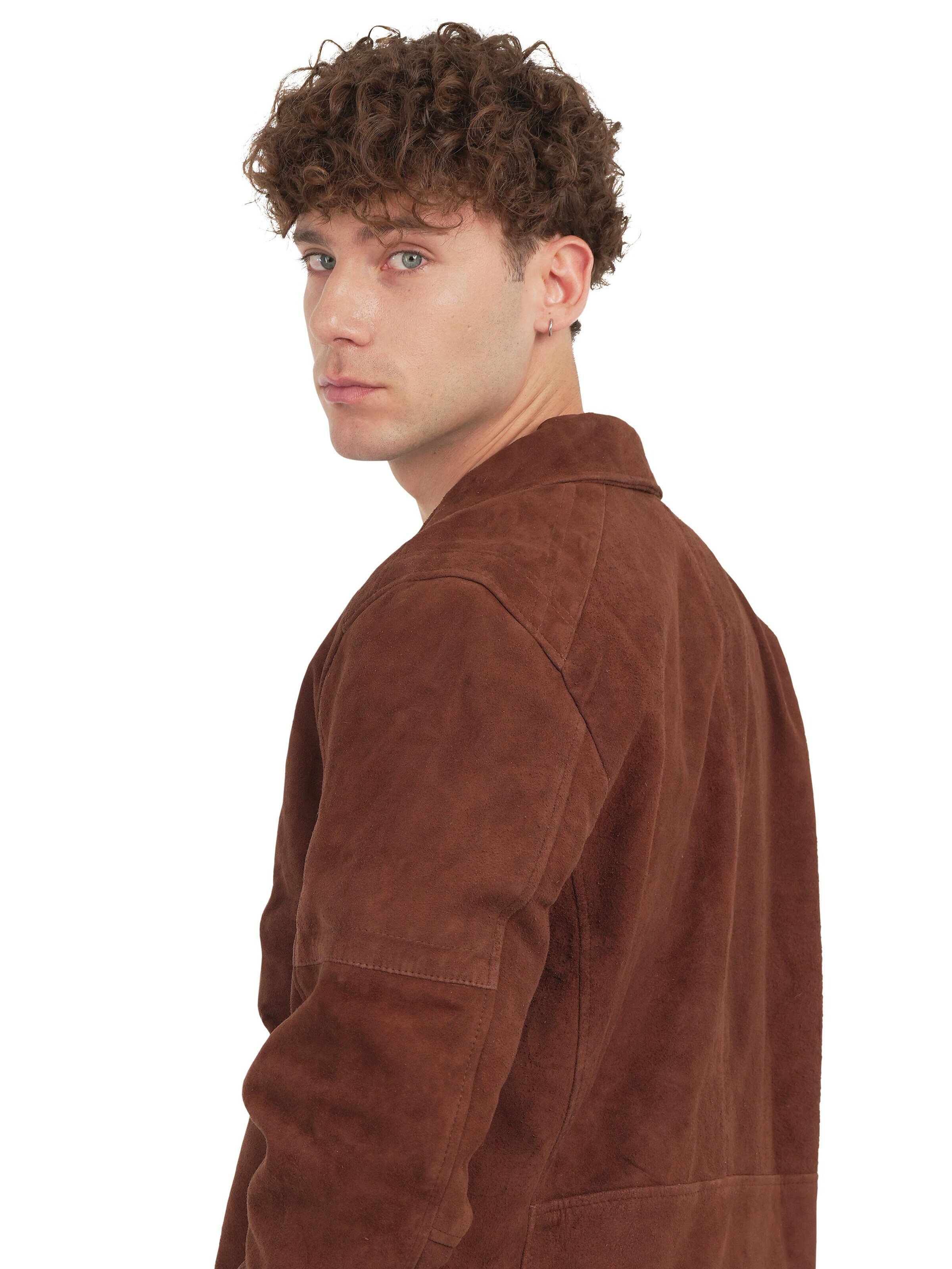 Giacca di mezza stagione 'Tobacco Suede' di Chic and Clicks in marrone