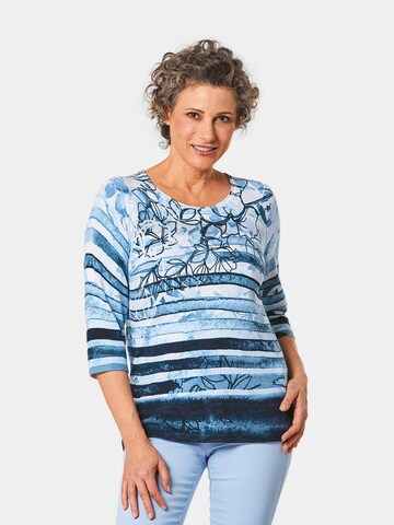 Goldner Pullover in Blau: Vorderseite