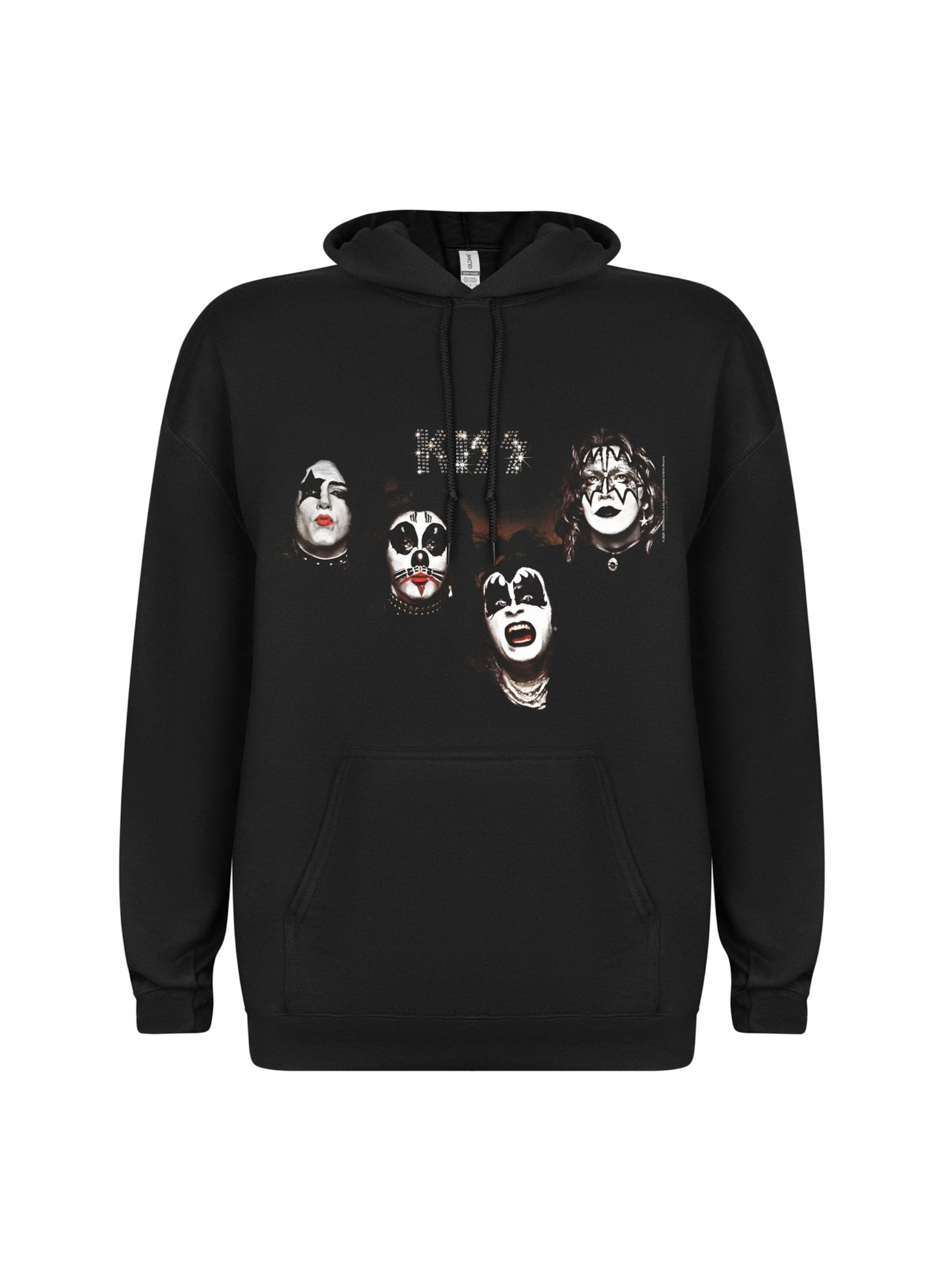 Felpa 'Kiss - 1974  Hoodie' di Kiss in nero: frontale